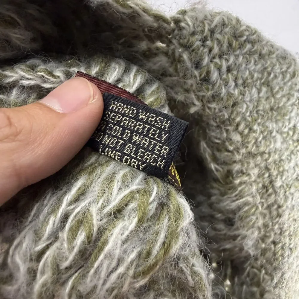 Lakhay's Collection Beanie Wool Knit Brimmed Pom Cable Knit Green Nepal Hat Cap